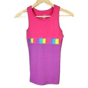 2/$15 Limeapple Sport Rainbow Tank Top Pink Purple SZ 14 Athletic Sleeveless